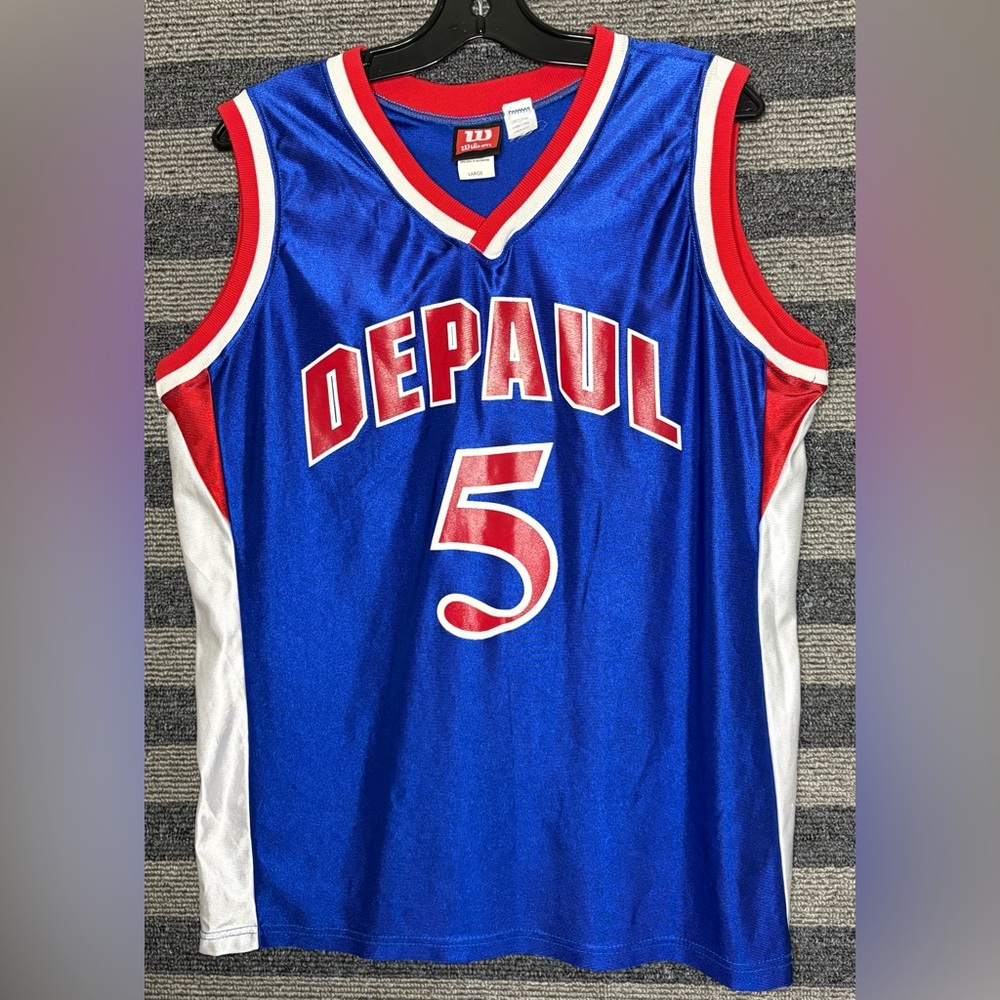 Vintage 90’s Wilson DePaul Blue Demons NCAA Basketball Jersey Men’s Large EUC